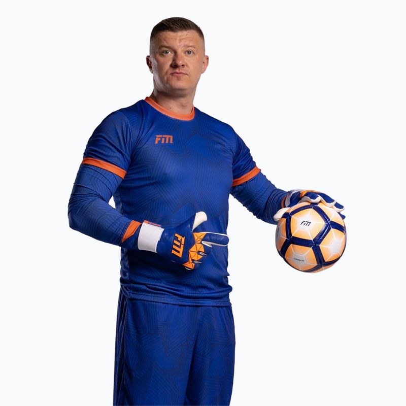 Goalkeeper gloves Football Masters Varis X PRO blue/orange 3