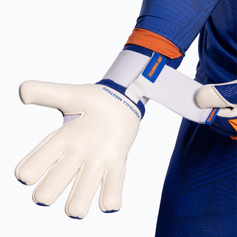 Goalkeeper gloves Football Masters Varis X PRO blue/orange 9