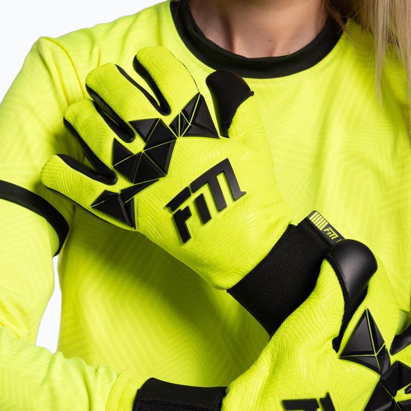 Goalkeeper gloves Football Masters Varis X PRO yellow fluo 5