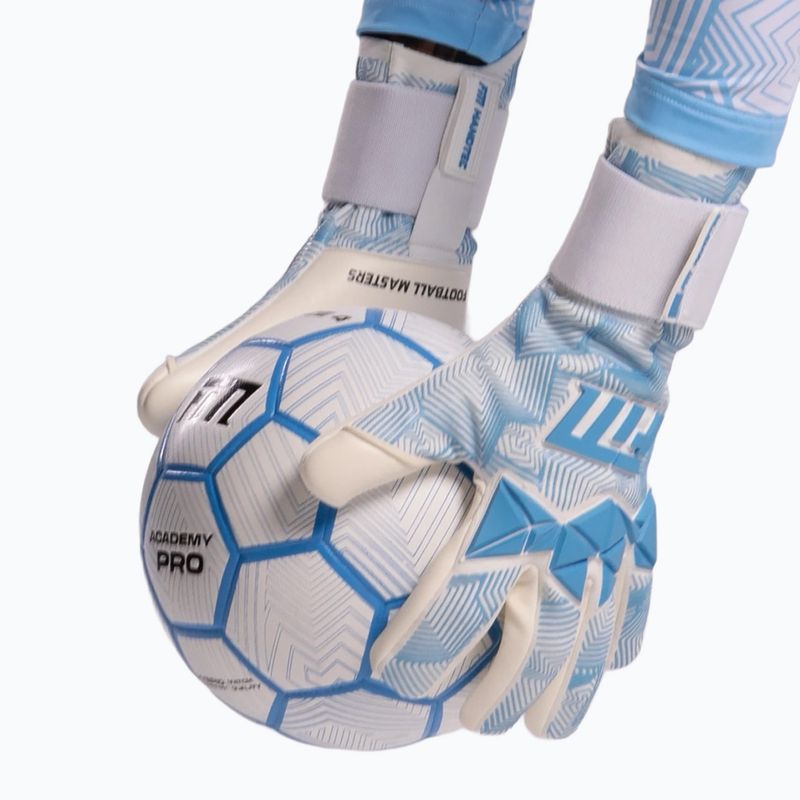 Goalkeeper gloves Football Masters Varis X PRO white/blue 10