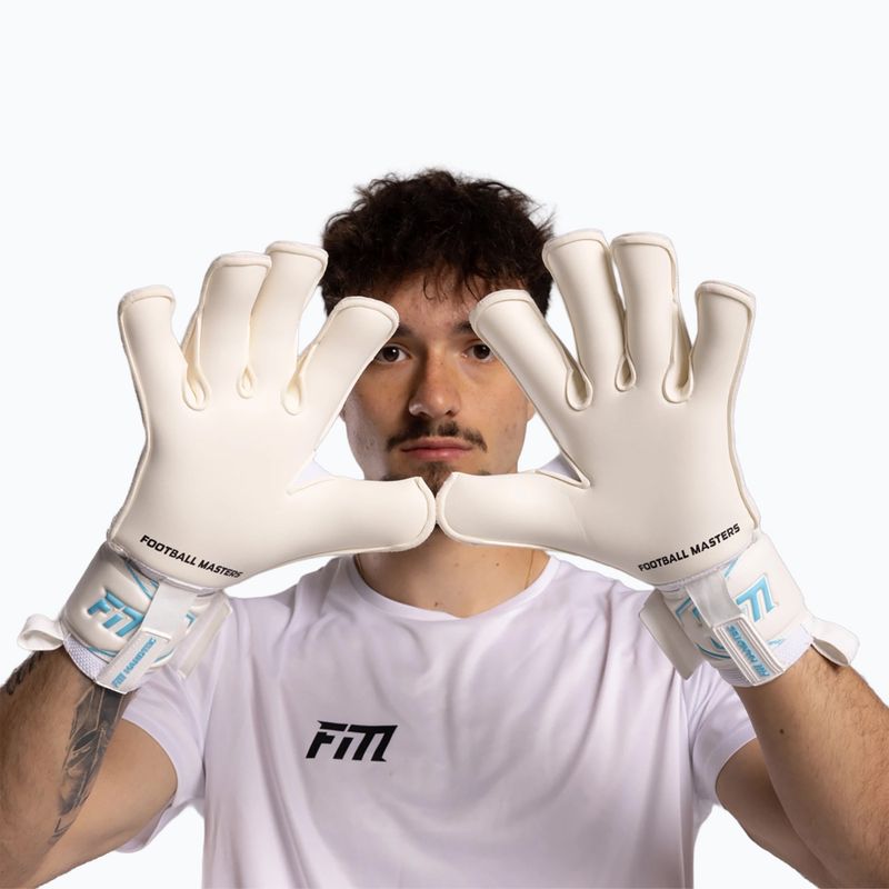 Goalkeeper gloves Football Masters Invictus X white/blue 4