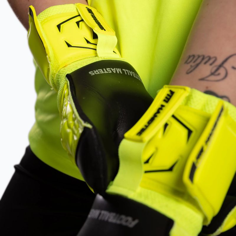 Goalkeeper gloves Football Masters Invictus X yellow fluo 7