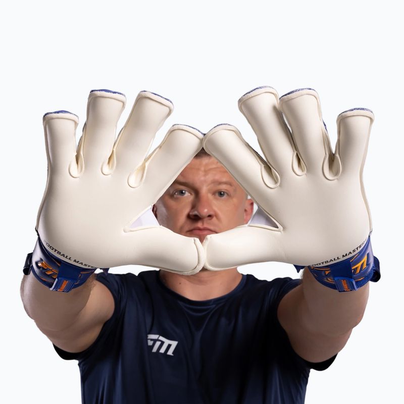 Goalkeeper gloves Football Masters Invictus X blue/orange 3