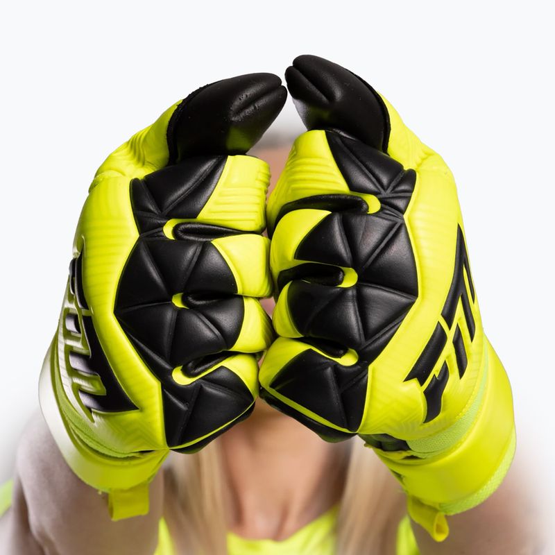 Goalkeeper gloves Football Masters Varis X yellow fluo 4