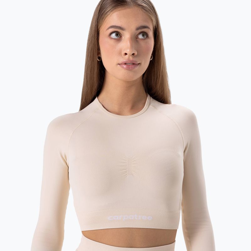 Women's training longsleeve Carpatree Allure Seamless cream beige 3