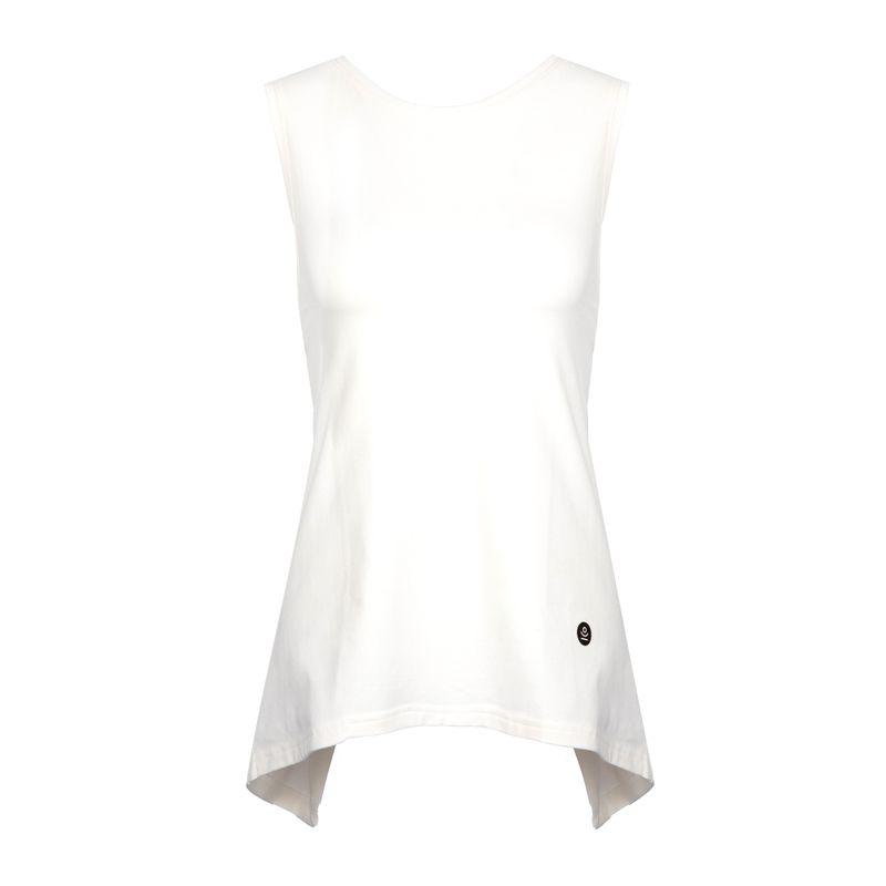Women's yoga top Moonholi Galaxy Open Back Tank white 217