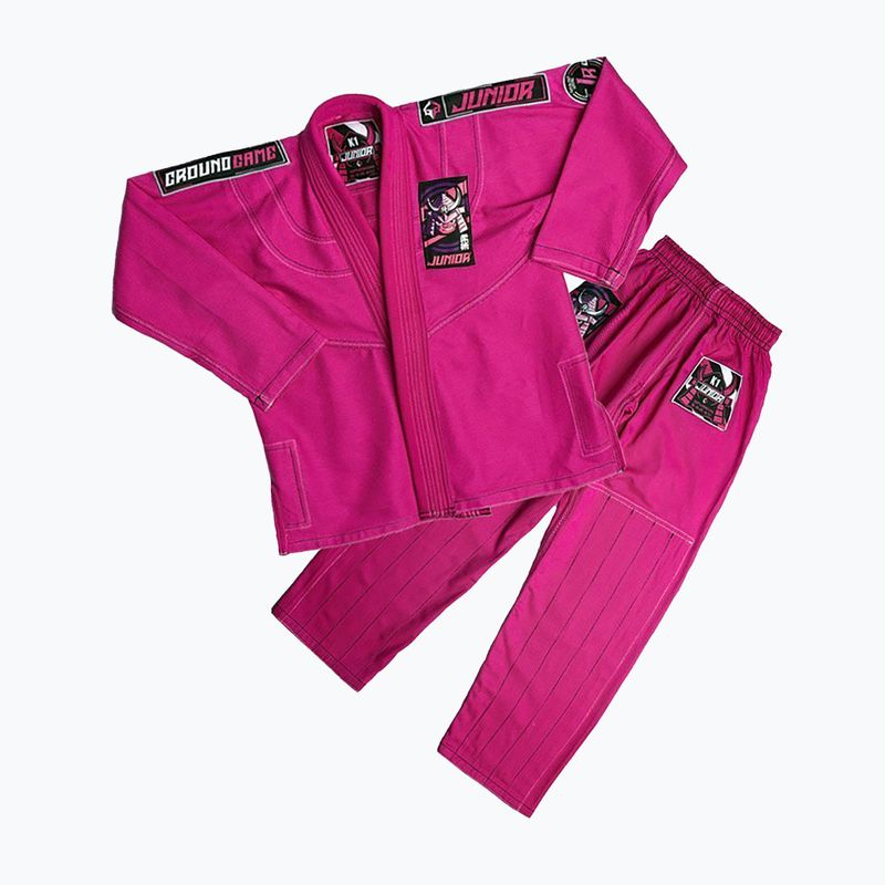 GI for children's Brazilian jiu-jitsu Ground Game Junior 3.0 pink GIJUN3PIN02 2