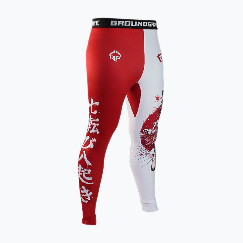Ground Game Kettei men's leggings red and white 2