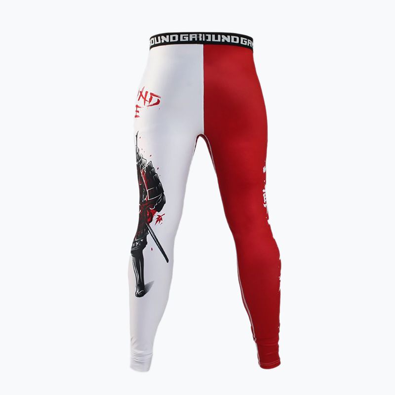 Ground Game Kettei men's leggings red and white 4