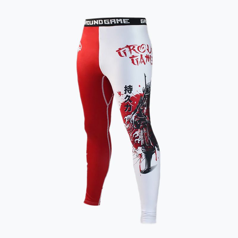 Ground Game Kettei men's leggings red and white 6