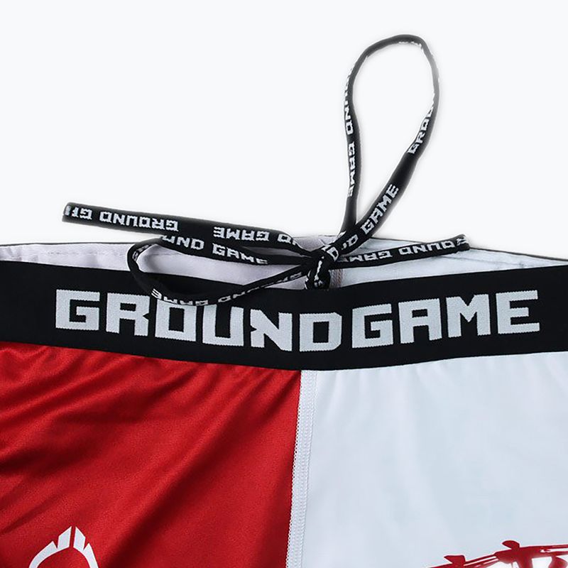 Ground Game Kettei men's leggings red and white 7