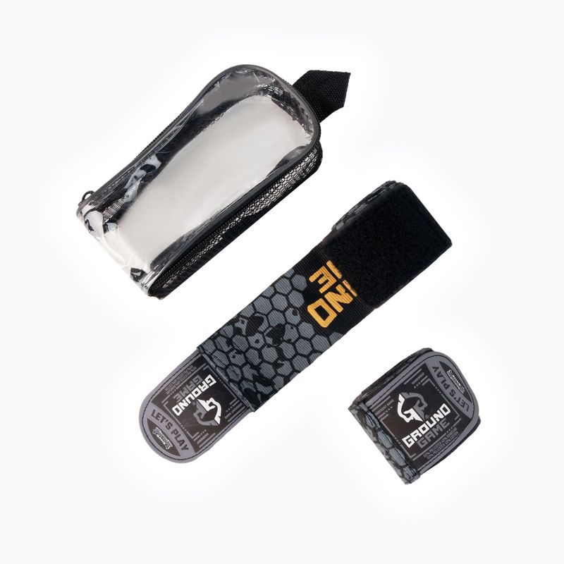 Ground Game 'Cage Gold' grey boxing bandages HANDWRCGOLD 2