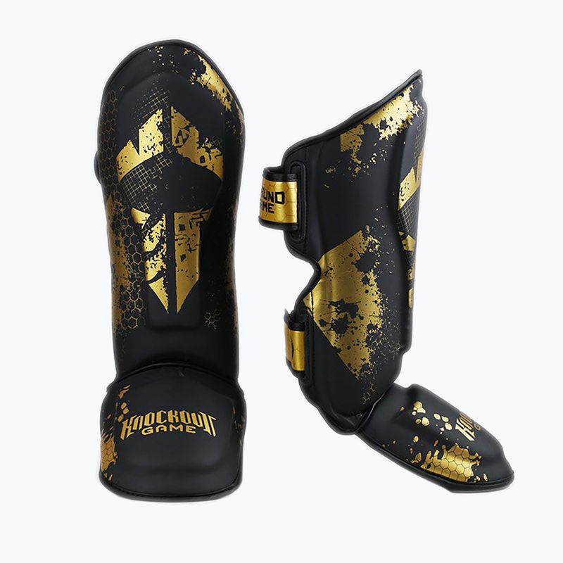 Ground Game Cage Gold tibia protectors black SHINGUCGOLDS