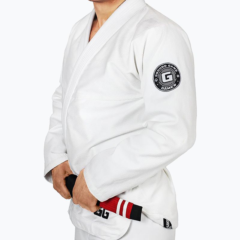 GI for Brazilian jiu-jitsu men's Ground Game Gamer white GIGAMERWH 2