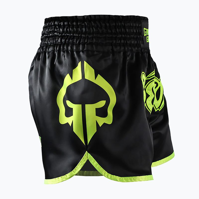 Men's Ground Game Muay Thai Neon training shorts black/green neon 3
