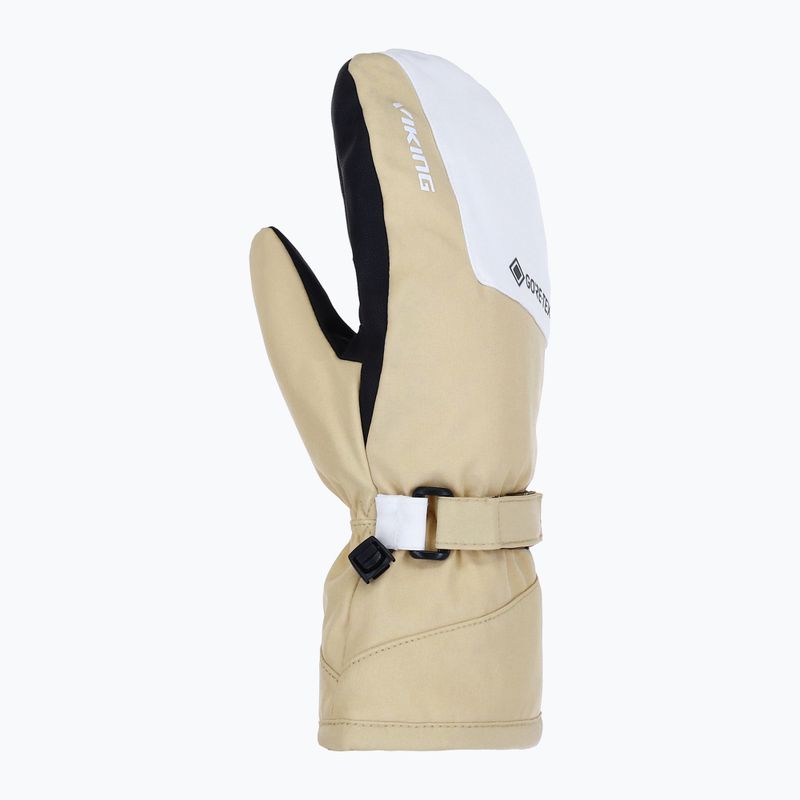 Women's ski gloves Viking Sherpa 2.0 Gore-Tex Mitten Ski beige/white 2