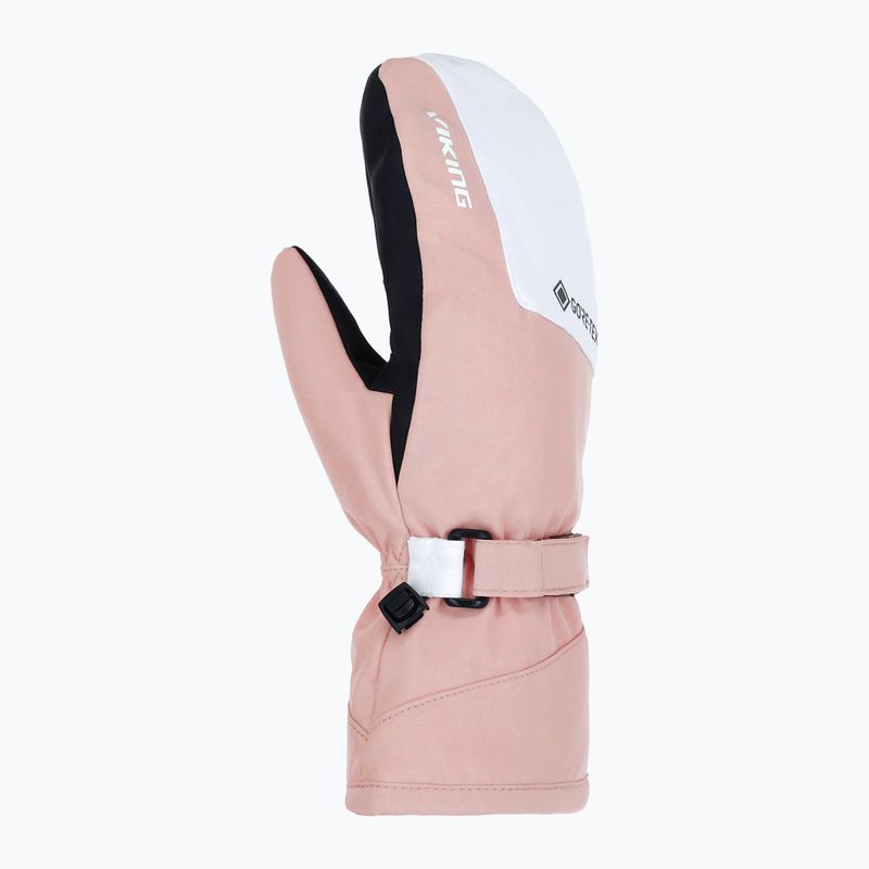 Women's ski gloves Viking Sherpa 2.0 Gore-Tex Mitten Ski light pink/white 2