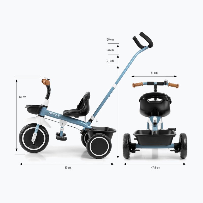 Three-wheeled balance bike Milly Mally Axel denim 11