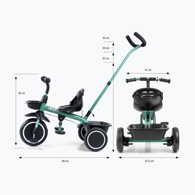 Three-wheeled balance bike Milly Mally Axel green 11