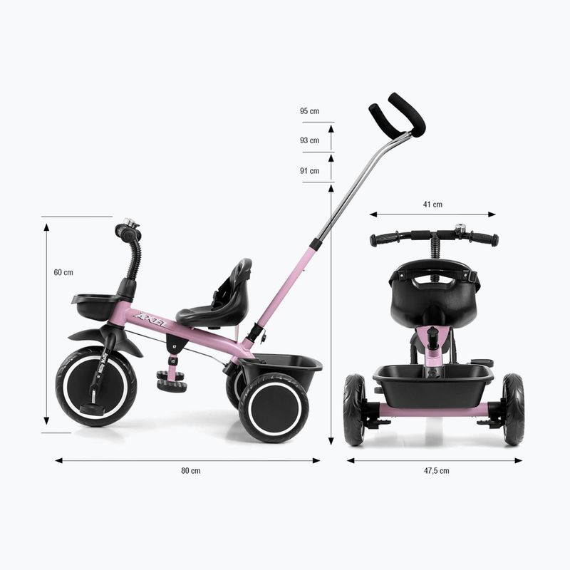 Three-wheeled balance bike Milly Mally Axel pink 11