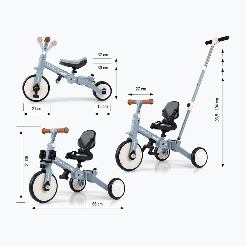Balance bike Milly Mally 5w1 Optimus Max denim 2