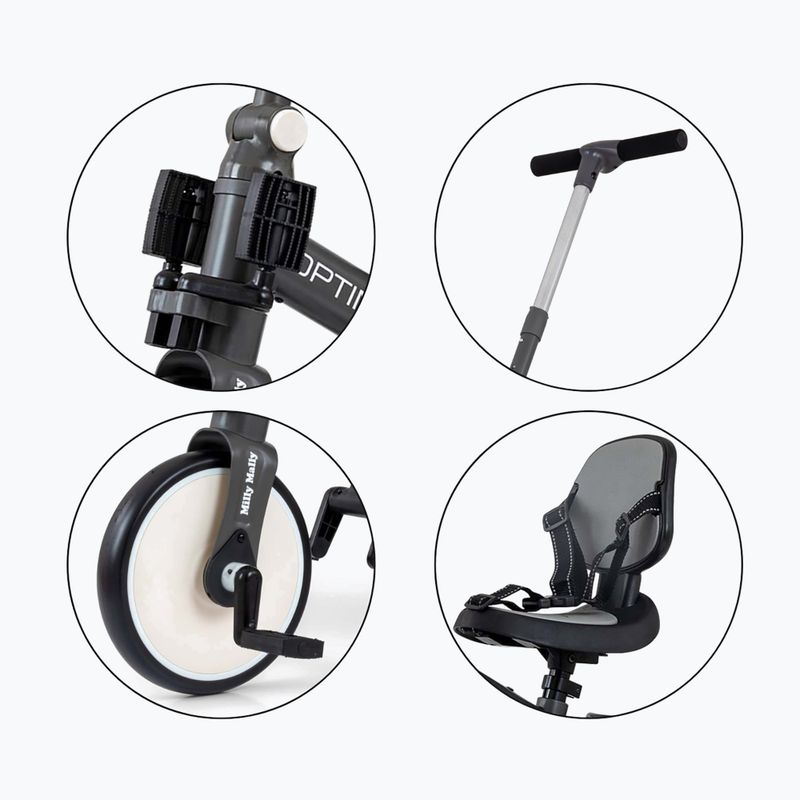 Balance bike Milly Mally 5w1 Optimus Max dark grey 12