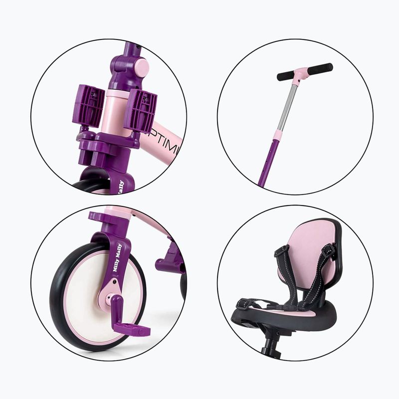 Balance bike Milly Mally 5w1 Optimus Max pink 12