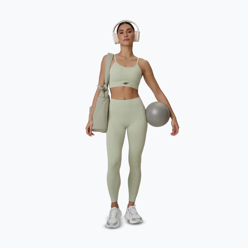 Women's training leggings 4F Solar Punk FNK F399 light green allover 9