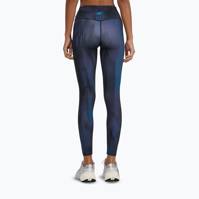 Women's training leggings 4F Solar Punk FNK F454 sea green allover 3