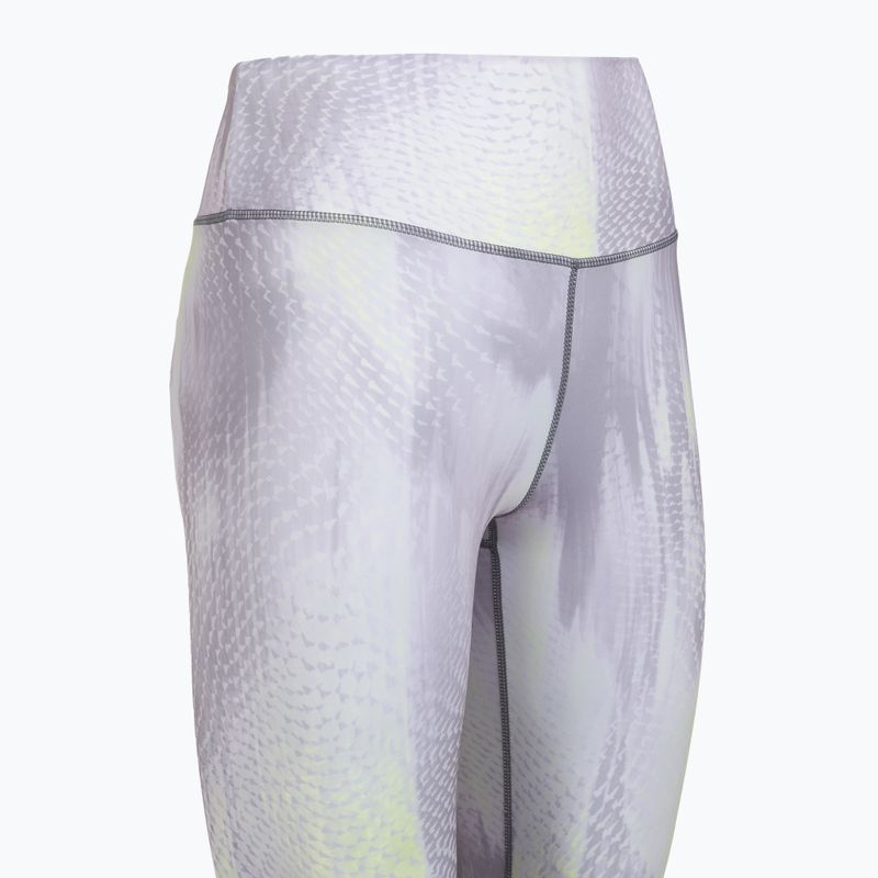 Women's training leggings 4F Solar Punk FNK F454 light yellow allover 9