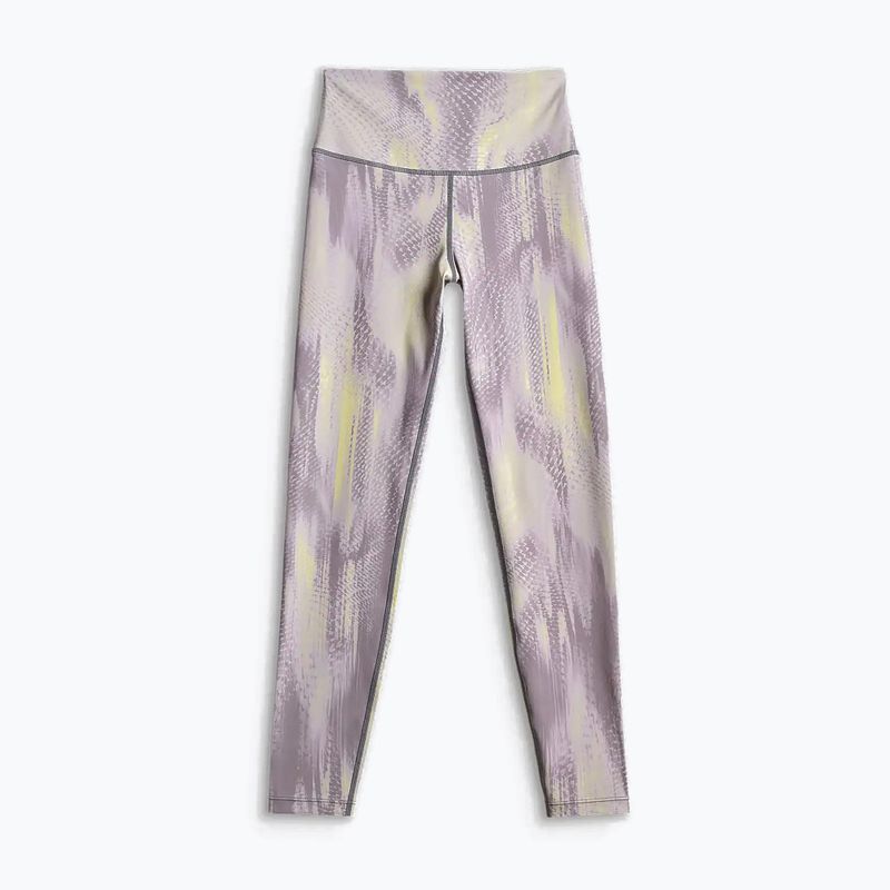 Women's training leggings 4F Solar Punk FNK F454 light yellow allover 7