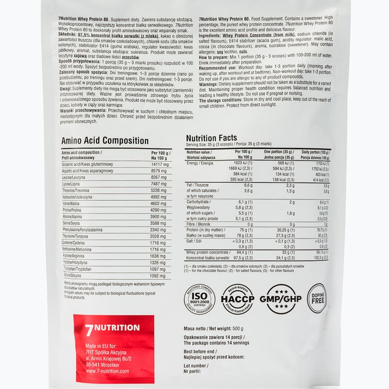Whey 7Nutrition Protein 80 500g cream 7Nu000260 2