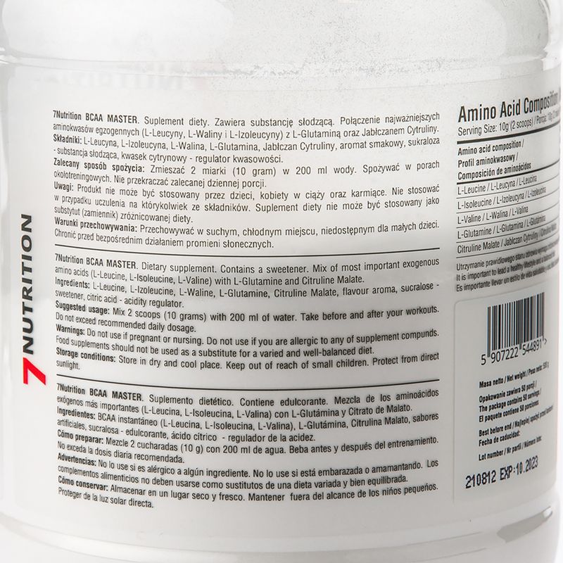BCAA Master 7Nutrition amino acids 500g orange 7Nu000333-orange 2