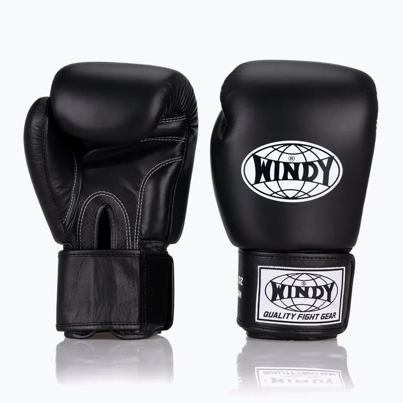 Boxing gloves WINDY Classic Genuine Leather black 7