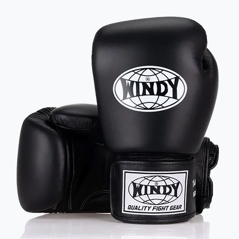 Boxing gloves WINDY Classic Genuine Leather black 8