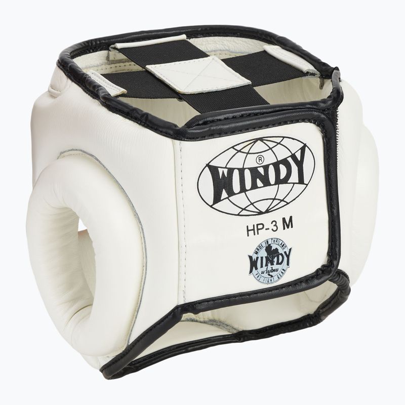 Boxing helmet WINDY Genuine Leather white 3