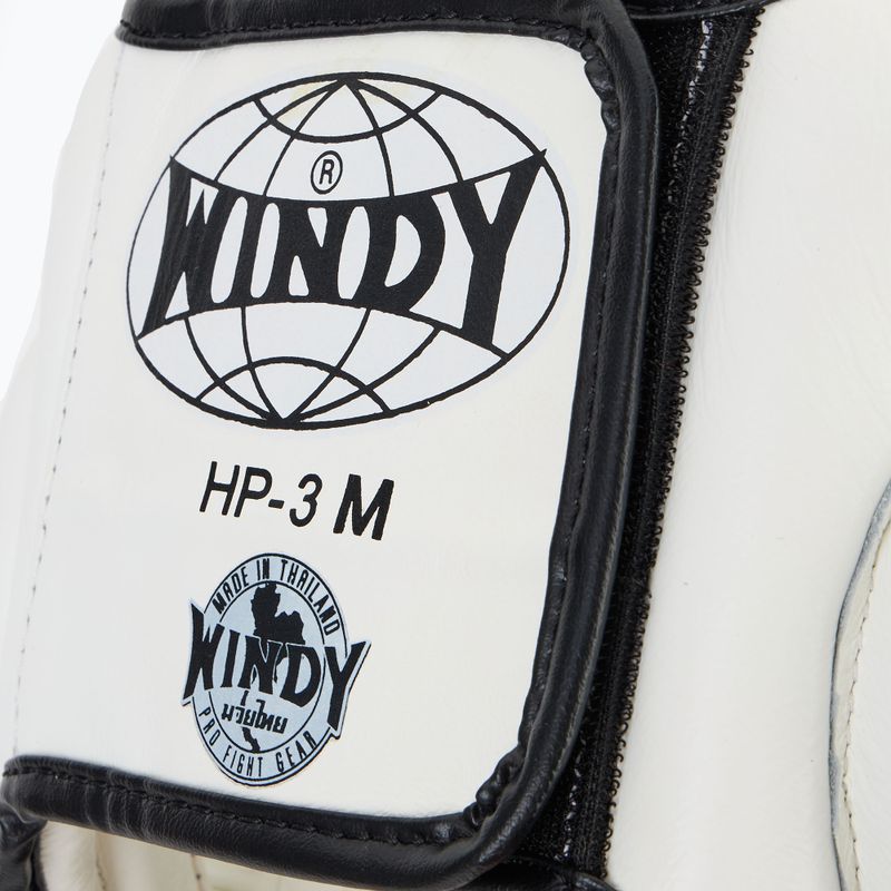 Boxing helmet WINDY Genuine Leather white 4