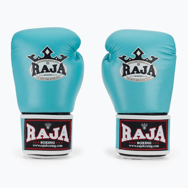 Boxing gloves RAJA BOXING Single Standard Genuine Leather light blue 2