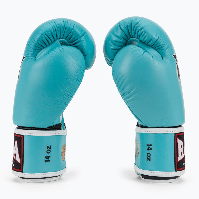 Boxing gloves RAJA BOXING Single Standard Genuine Leather light blue 4