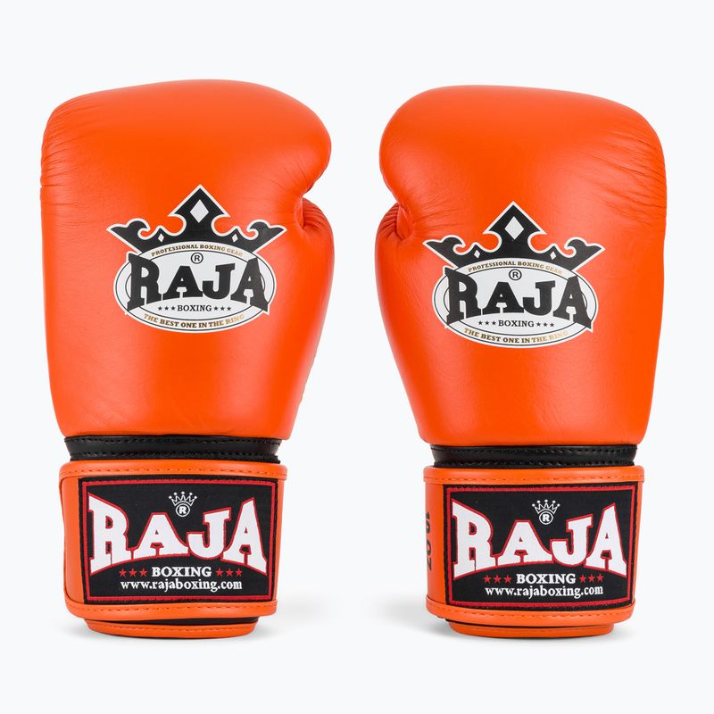 Boxing gloves RAJA BOXING Single Standard Genuine Leather orange 2