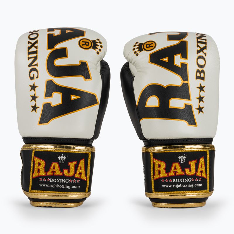 Boxing gloves RAJA BOXING Origin Standard Genuine Leather white 2