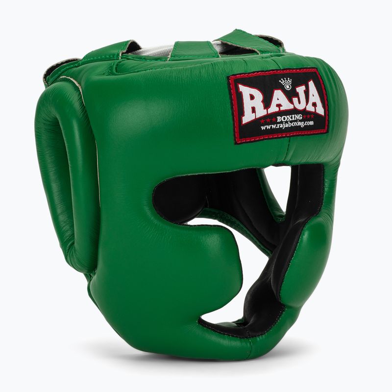 Boxing helmet RAJA BOXING Genuine Leather green