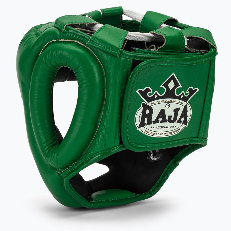 Boxing helmet RAJA BOXING Genuine Leather green 3