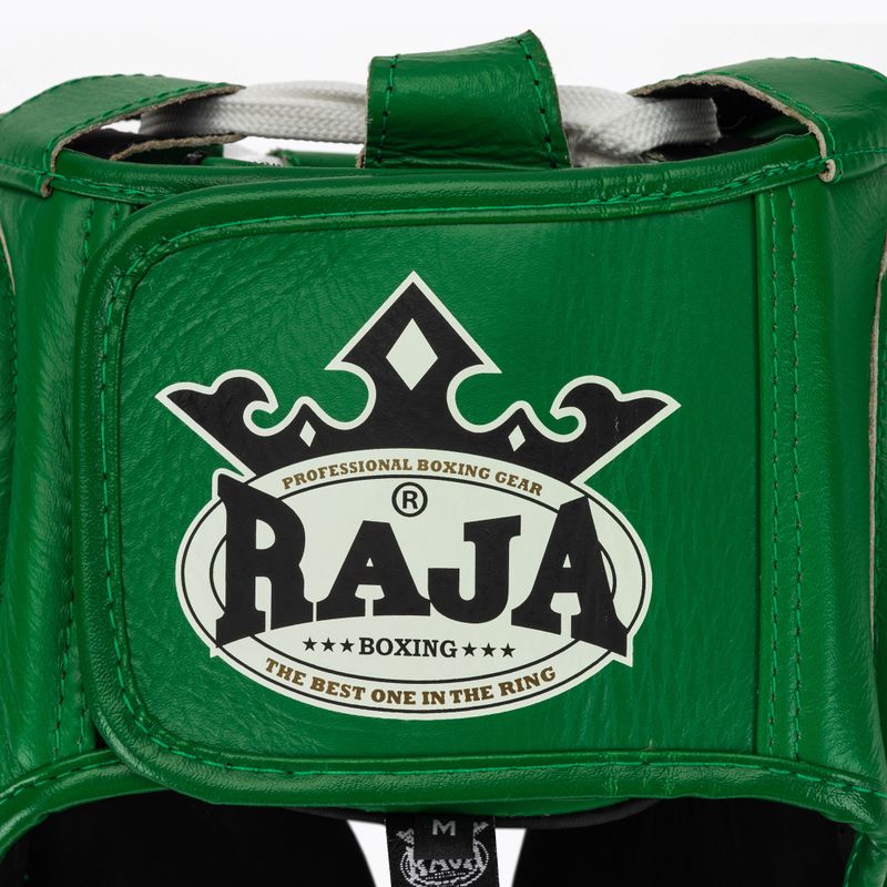 Boxing helmet RAJA BOXING Genuine Leather green 5