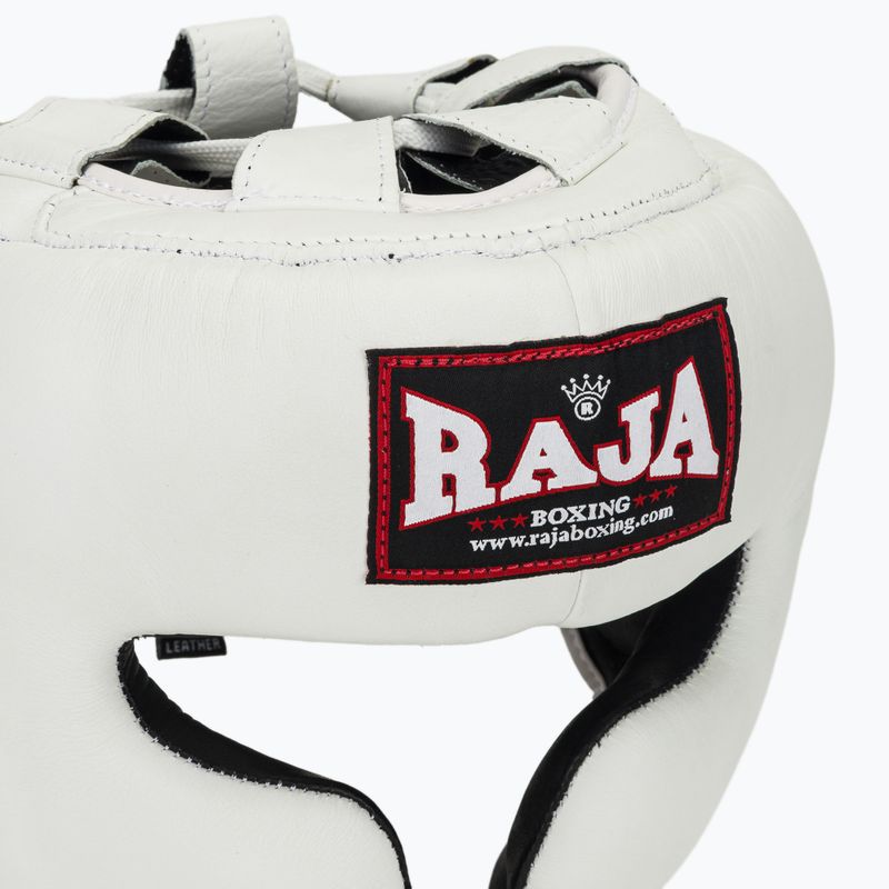 Boxing helmet RAJA BOXING Genuine Leather white 4