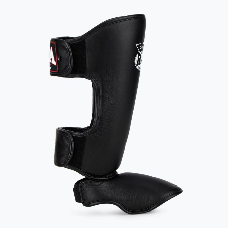 Tibia and foot protectors RAJA BOXING Lightweight Shin Guards Genuine Leather black 2