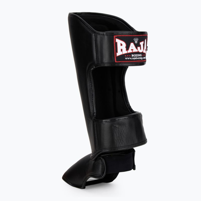 Tibia and foot protectors RAJA BOXING Lightweight Shin Guards Genuine Leather black 3