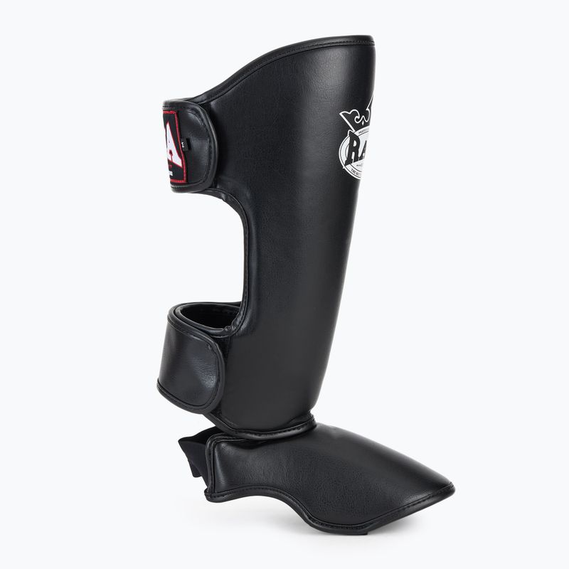 Tibia and foot protectors RAJA BOXING Lightweight Shin Guards Semi Leather black 2