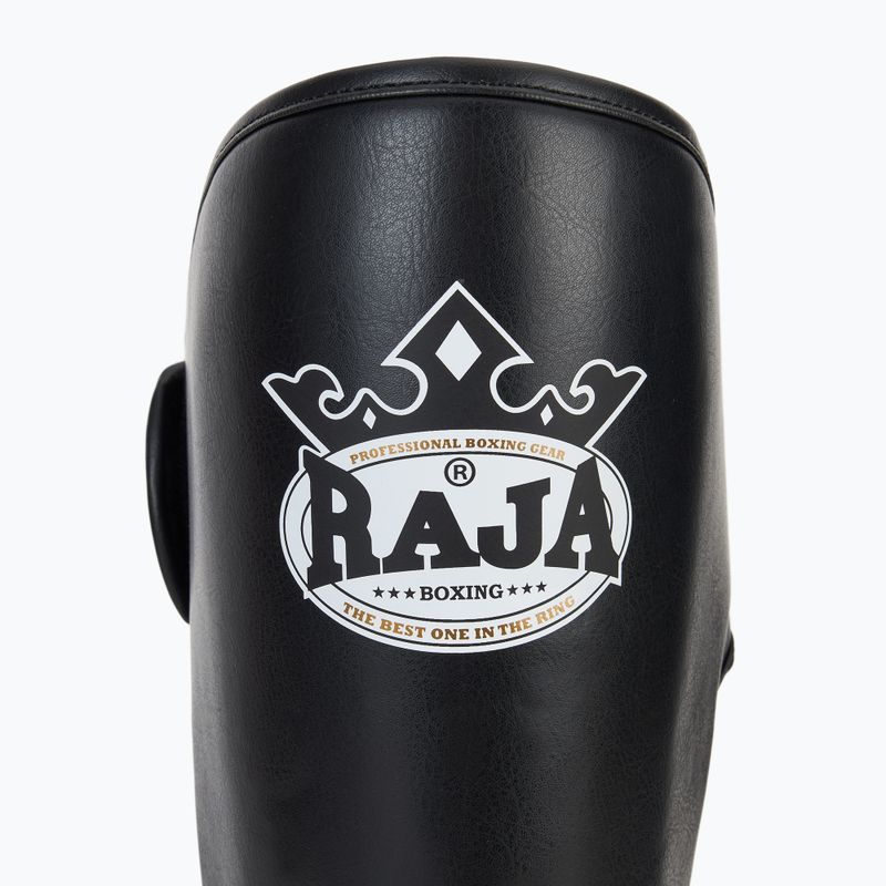 Tibia and foot protectors RAJA BOXING Lightweight Shin Guards Semi Leather black 6