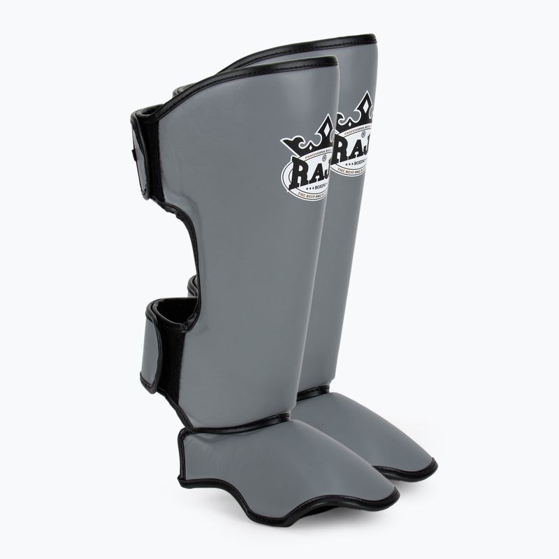 Tibia and foot protectors RAJA BOXING Lightweight Shin Guards Semi Leather grey